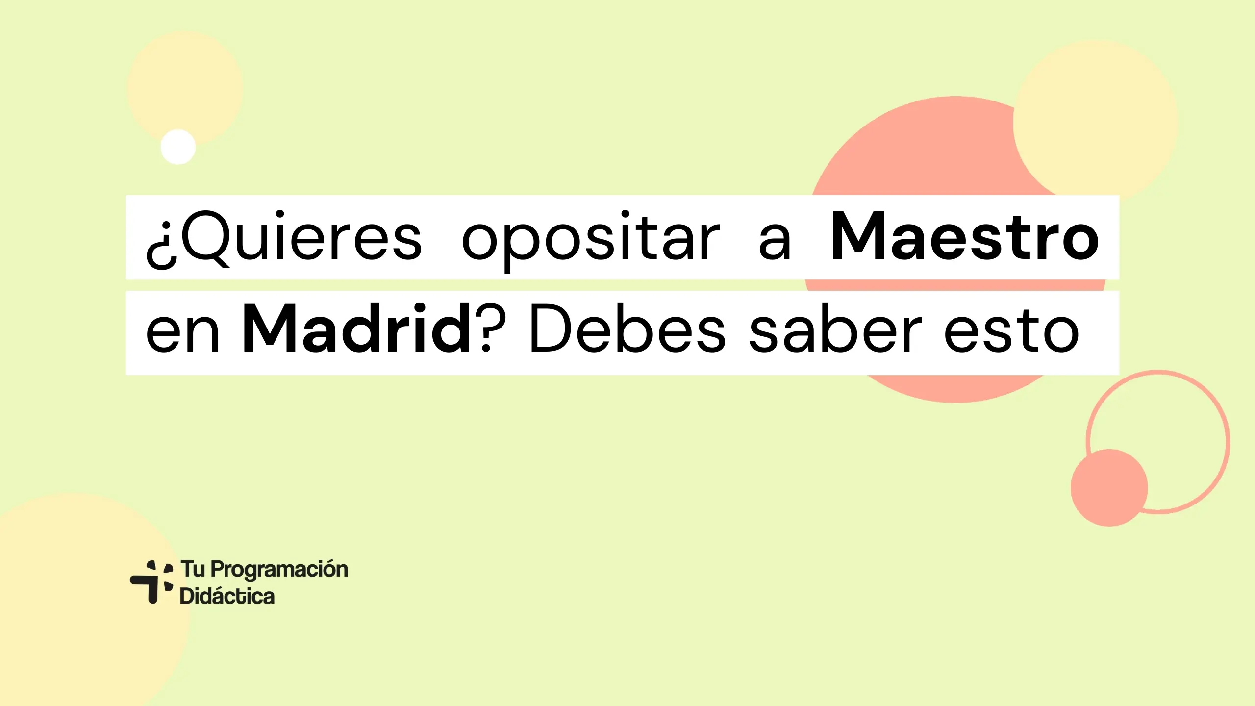 Oposiciones Maestros Madrid