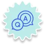 Icono de una A y una Q sobre un fondo azul