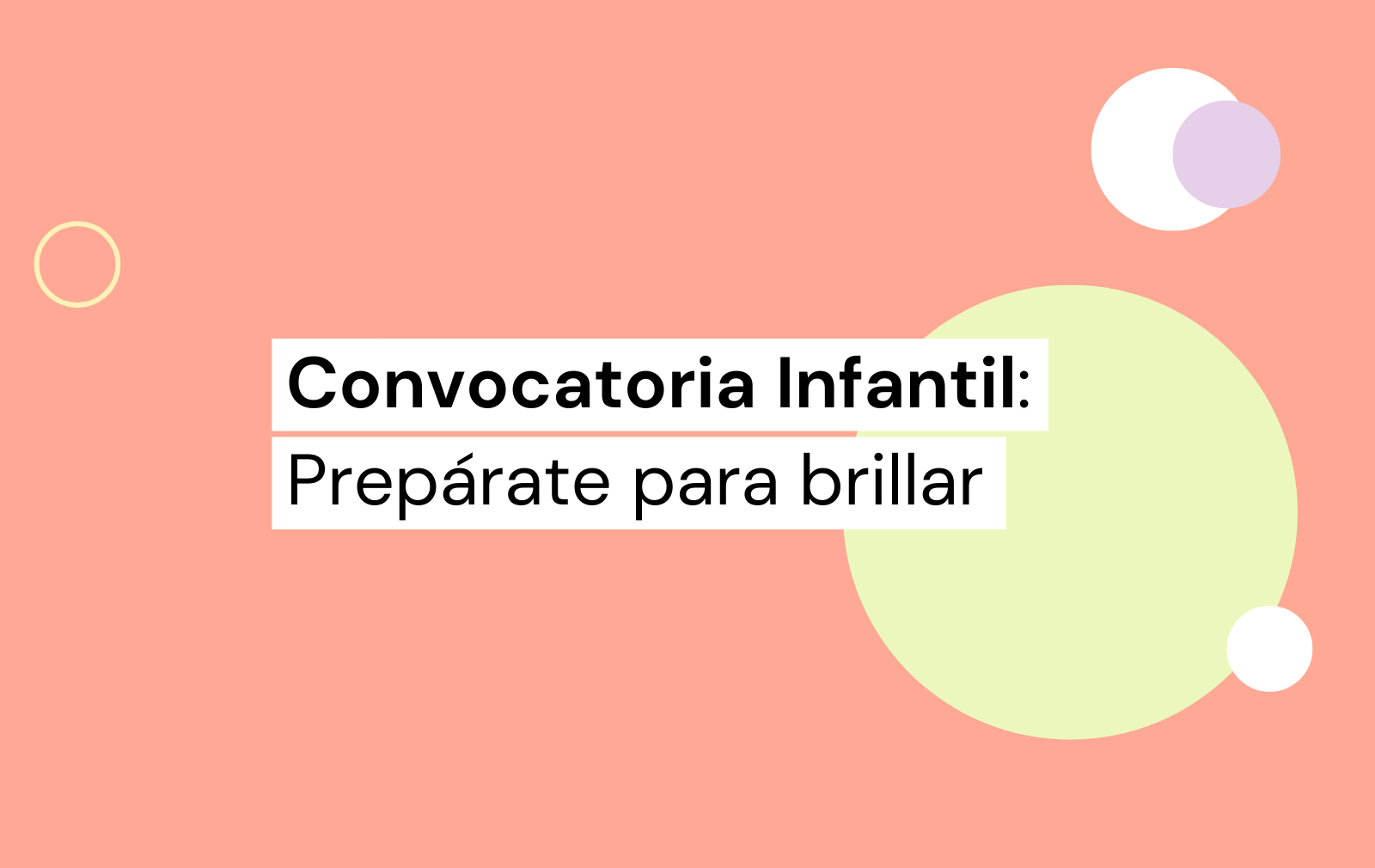 convocatoria educación infantil