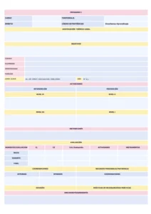 tabla programación didáctica