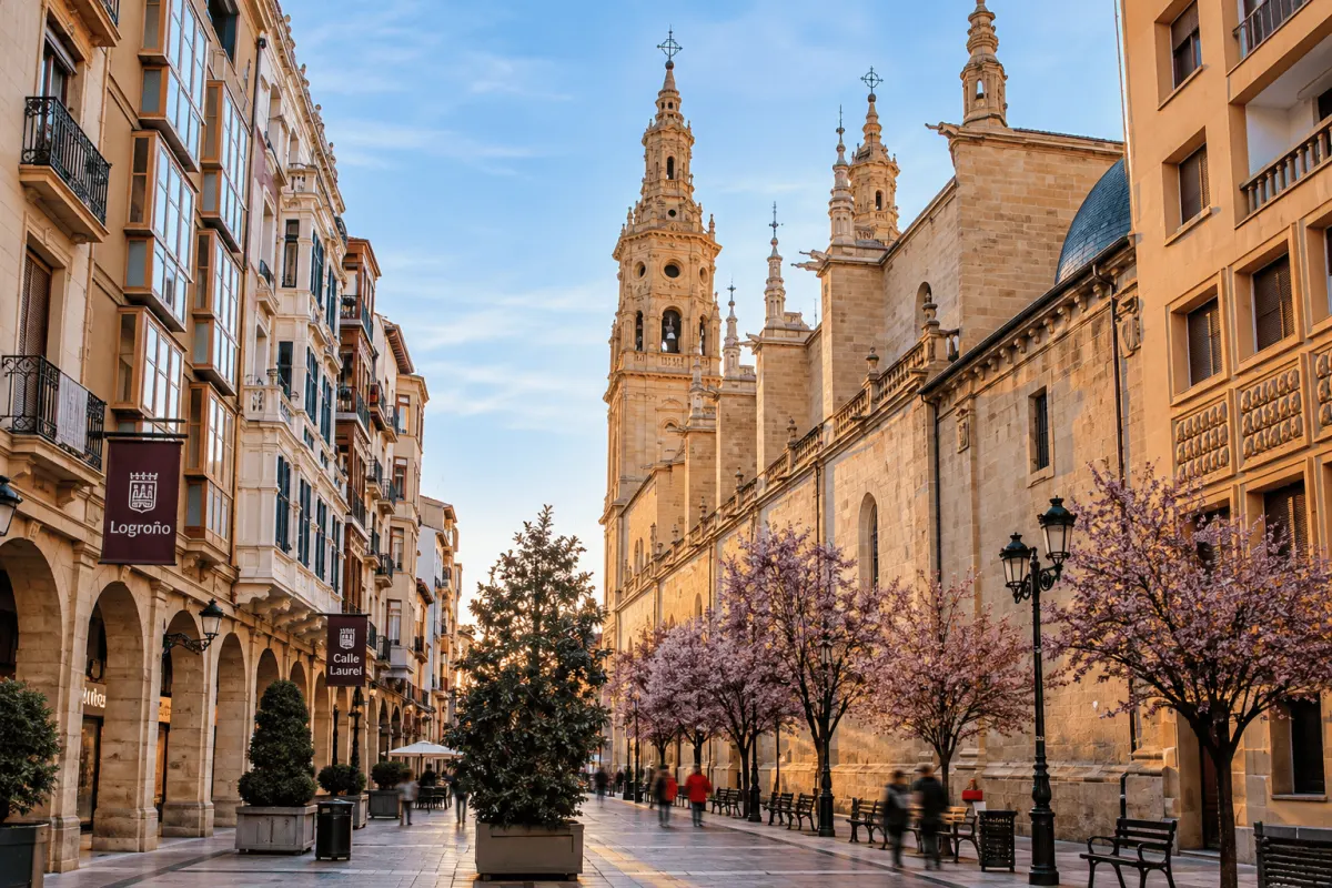 El centro de Logroño, con las torres de la catedral de Santa María de la Redonda